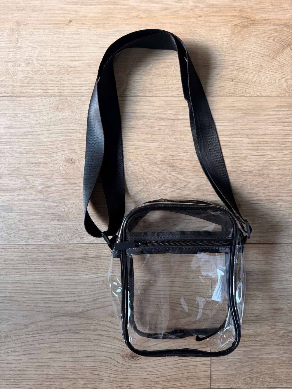 Nike Clear Crossbody Bag with Black Trim and Strap